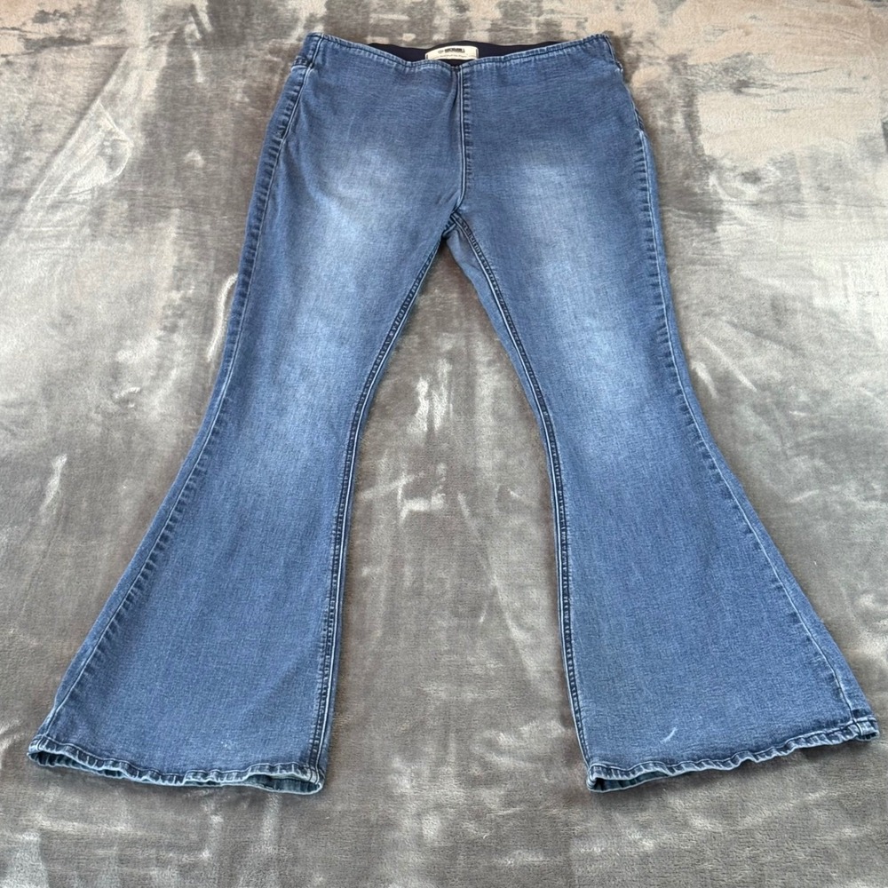 Rock & Roll Denim Bargain Bell Pull On Flare Jeans Medium‎ Wash 33x34 Womens